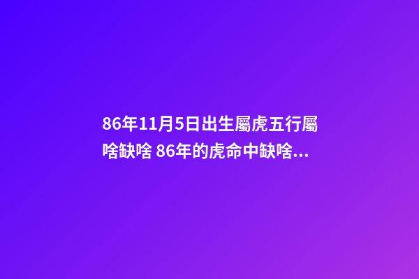 86年11月5日出生屬虎五行屬啥缺啥 86年的虎命中缺啥，86年11月5日出生屬虎五行屬啥缺啥